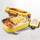 DUBBLIN Twinkle Cartoon Character Stainless Steel Lunch Box Insulated Airtight Spill Proof with Spoon, sabzi Container Inside, 750 ml, Yellow