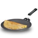Hawkins Futura 26 cm Tava, Hard Anodised Tawa with Plastic Handle, Extra Thick Tawa, Black (AT26XP)