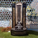 Hawshank 4ft Buddha Jharna Water Fountain Living Room Home Decor Balcony Garden Patio Decorative Showpiece - 120 cm  (Fiber, Resin, Black)
