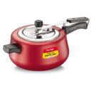 Prestige Nakshatra Cute Duo Svachh Aluminium Inner Lid Pressure Cooker, 5 Litre, Red