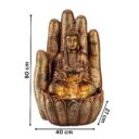 Embossed Palm Buddha Antique Copper WITH LIGHTING