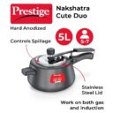 Prestige Nakshatra Cute Duo Svachh Hard Anodised Inner Lid Pressure Cooker, 5.0L (Black)