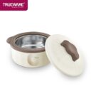 TRUEWARE Stylus Inner Steel Outer Plastic Casserole, 800 ml, White Brown | PU Insulated | BPA free |Odour Proof | Food Grade | Easy to Carry | Easy to Store...